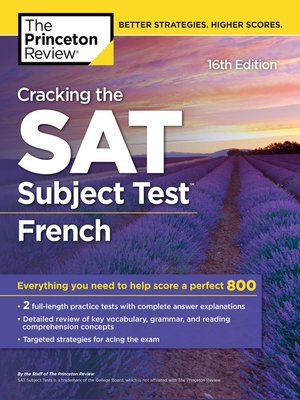 cover image of Cracking the SAT Subject Test in French, 1